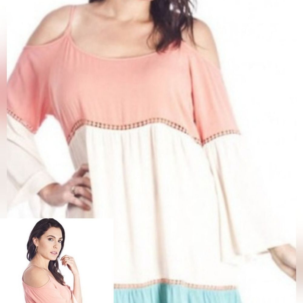 UMGEE Colorblock Dress with Pink, White, and Teal